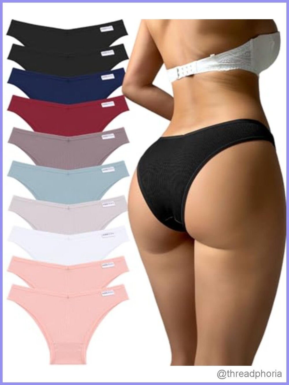 5 Pack Women's Cotton Bikini Panties Low Rise Cheeky Hipster Underwear